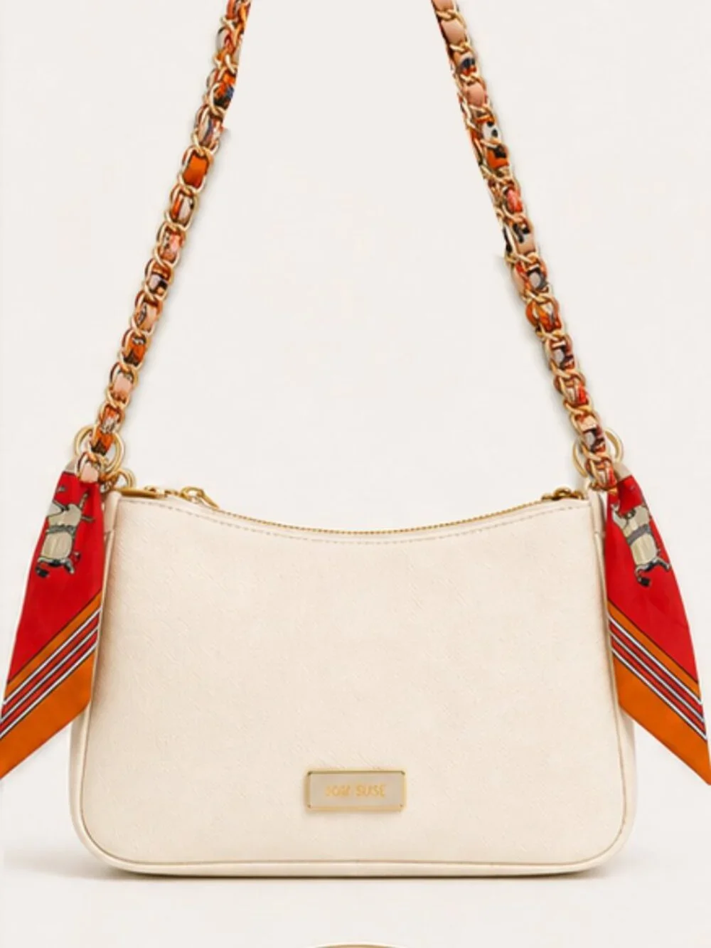 Ribbon Chain Phone Crossbody Lanyard with clear Tether Patch